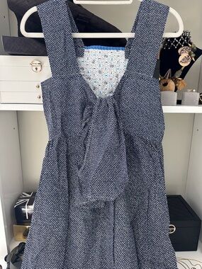 Handmade strap dress open back with bow sz M